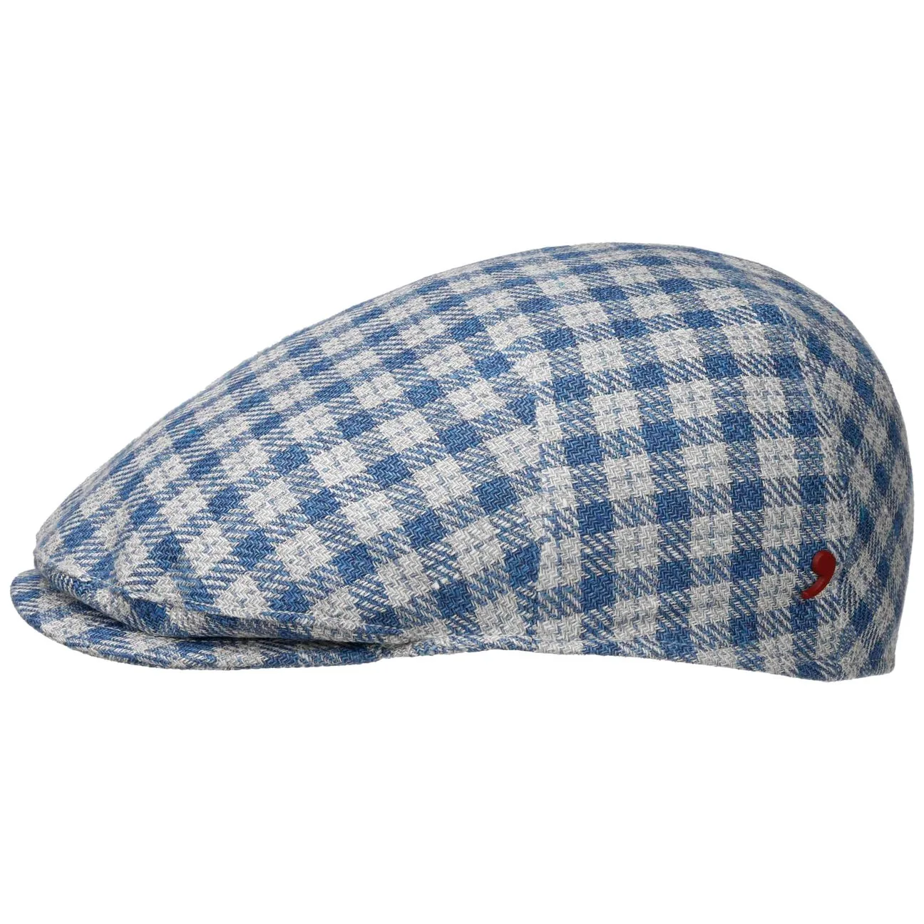 Lerino Check Flat Cap by Alfonso DEste - blue-grey - Size: S (54-55 cm) - Alfonso D´Este - FashionsVida