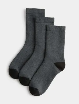 Pack Heatgen™ Thermal Ankle Socks (8½ Small to 10½ Large) Grey unisex - M&S - FashionsVida