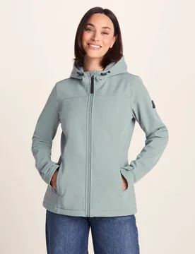 Women's 'Keld' Shower Resistant Hooded Softshell Jacket in Teal Size: 16 - Teal - Size: 16 - TOG24 - FashionsVida