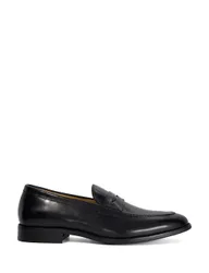 Leather Slip On Loafers Black male