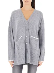 Cardigan lana cashmere GRIGIO S