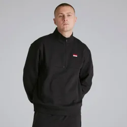 Manchester United Quarter Zip Sweatshirt Black 2XL