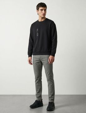 Jeans slim fit in cotone - verde petrolio