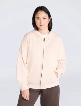 Idol Womens Zip Through Hoodie - Cream - Cream - Size: XS - Animal - FashionsVida