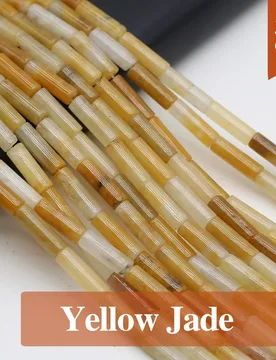 Natural Yellow Jade Beads Cylindrical Natural Semi-Precious Stone Loose Beaded for Making DIY Jewerly Necklace Bracelet 4x13mm - Aliexpress - FashionsVida