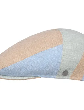 Armadillo Herringbone Linen Flat Cap by - mixed colours - Size: S (54-55 cm) - Lierys - FashionsVida