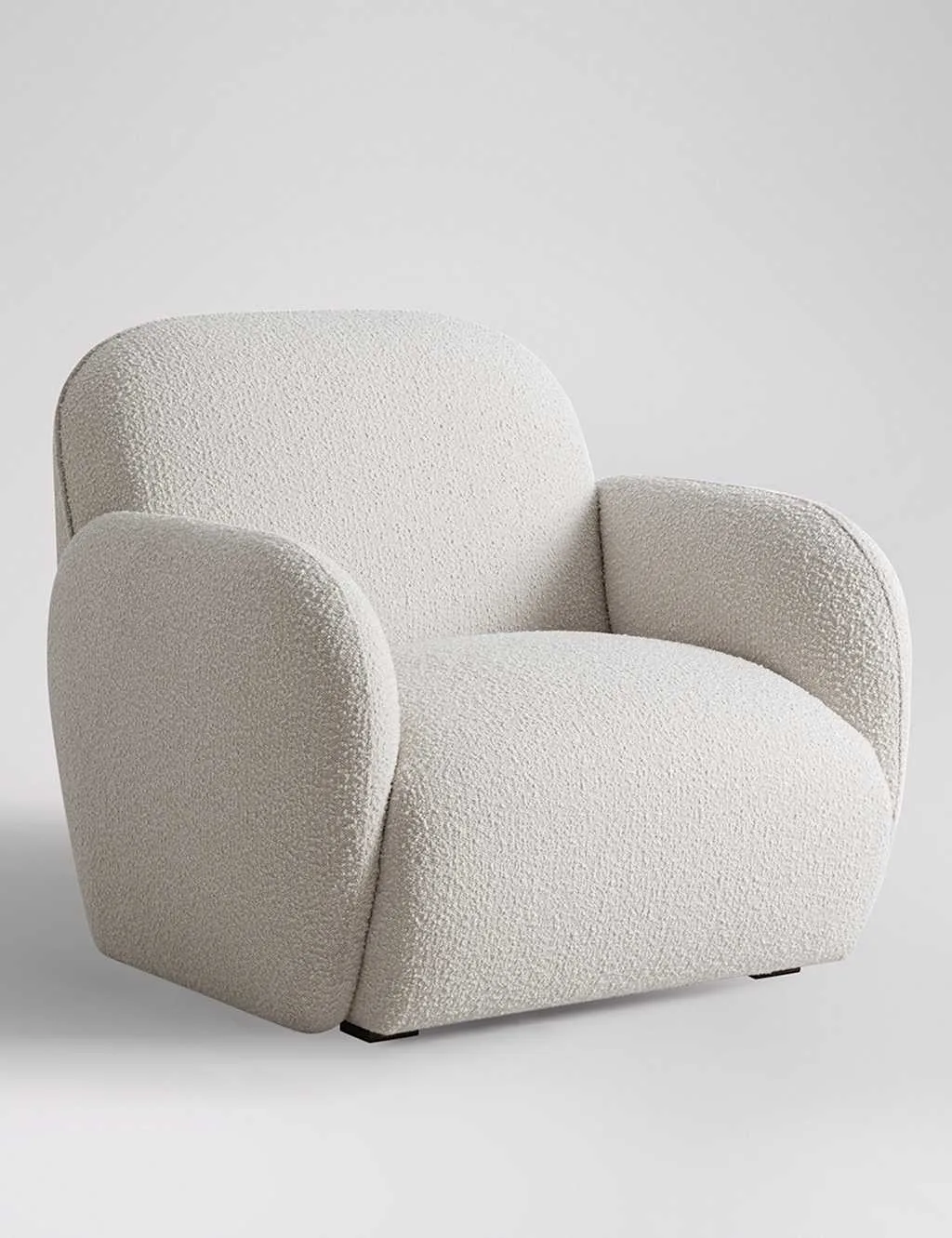 Briar Bouclé Fabric Armchair Ivory - Swoon - FashionsVida
