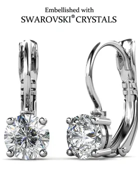 Daisini Original Round Cut Drop Earrings Embellished with Swarovski Crystals Fashionable Women Rhinestones Bass Jewelry Gifts - Aliexpress - FashionsVida