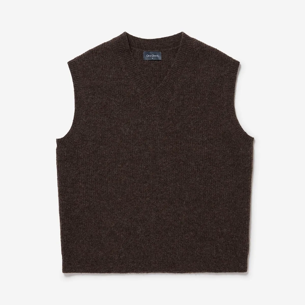 Mens Alpaca Wool Blend Vest - Brown - Size Large - Oliver Sweeney - FashionsVida