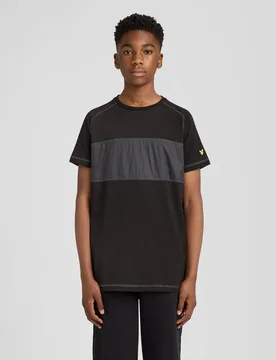Kids Contrast Panel T-Shirt Jet Black - Lyle & Scott - FashionsVida