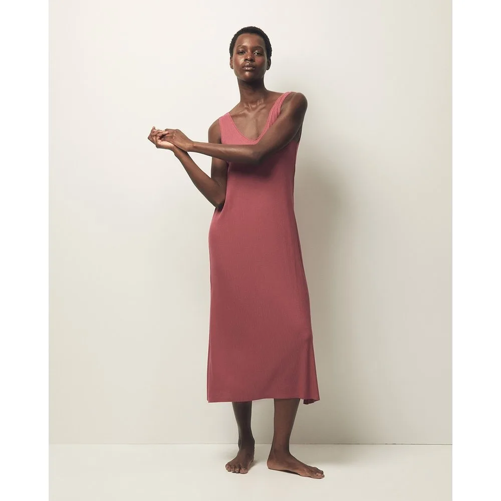 Sfera - Vestido largo liso canalé - Sfera - FashionsVida