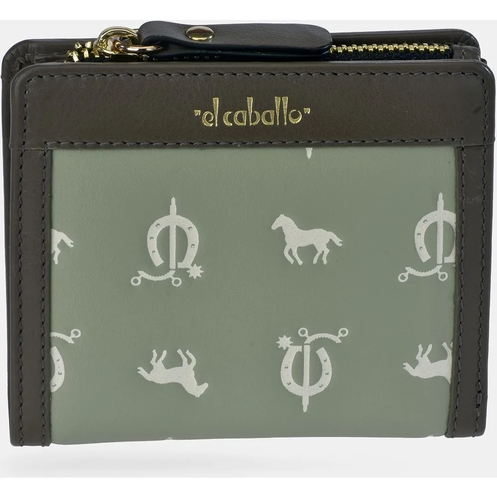 Monedero billetero mujer compacto en PU y piel - El Caballo - FashionsVida