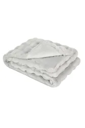 Heat Holders Snuggle Ups 3.7 TOG Faux Fur Luxury Blanket Light Grey 140cm x 160cm - Grey - Size: 140cm x 160cm