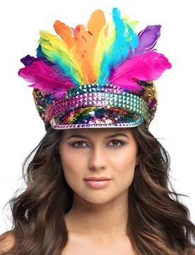 Regenbogen Cap Pailletten Casquette mit Sequins für Erwachsene bunt - BOLAND BV - FashionsVida