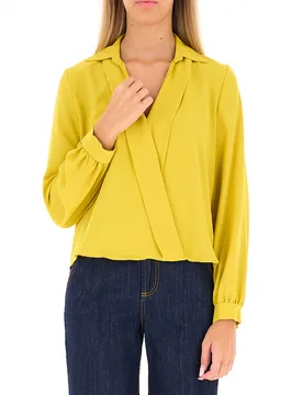 Blusa scollo a V GIALLO M - Rinascimento - FashionsVida