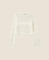 Maglia con motivo a rombi bambina bianco