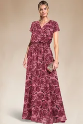 Chiffon Maxi Dress - Dusty Pink - Size: 10