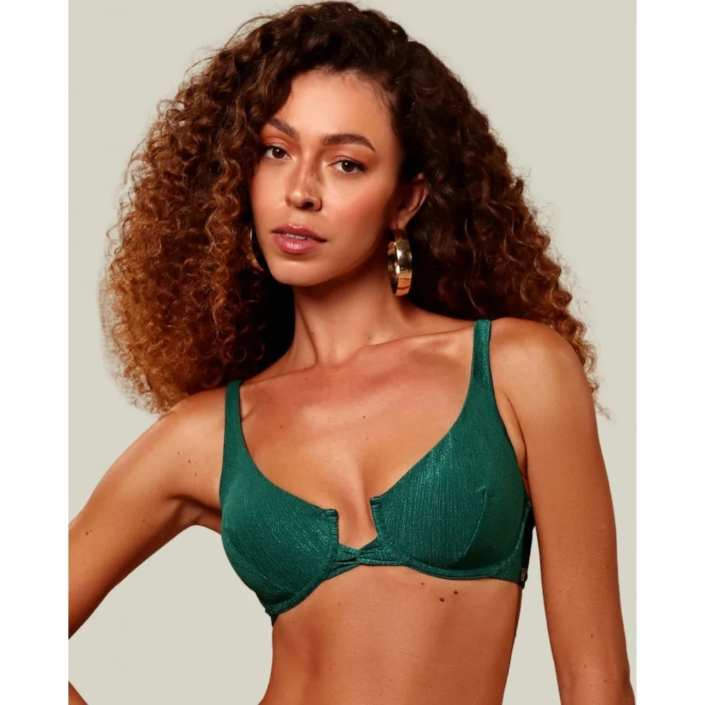 Top de bikini balconette liso con relleno - Karla Vivian - FashionsVida
