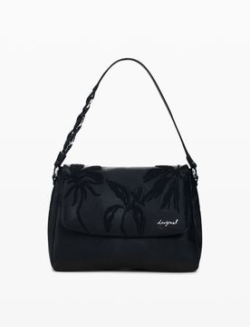 Sac à dos moyen brodé avec charms, , PolyurÉThane, Noir, U