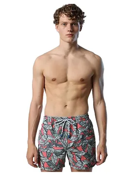 Pantaloncino Da Bagno Basic Volley Black / White / Pink S - North Sails - FashionsVida
