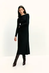 Soft Draped Midi Dress (Size: )