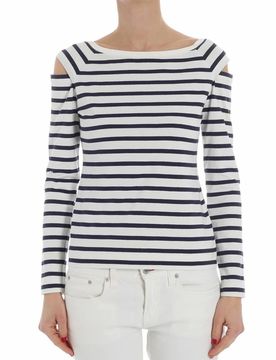 T-shirt a righe maniche lunghe