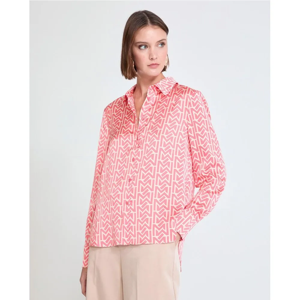 Camisa de mujer satinada con estampado - Lola Casademunt - FashionsVida
