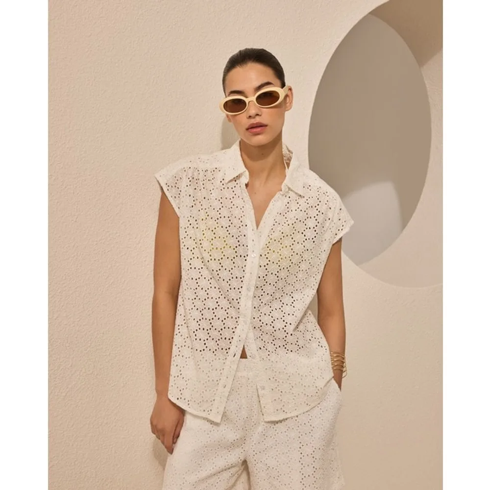 Camisa de baño bordada de mujer - Énfasis - FashionsVida