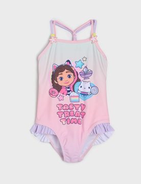 Costume da bagno con volant e stampa Gabby’s Dollhouse - multicolor