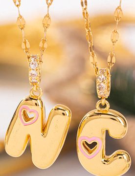 Pieza Collar elegante y sencillo para mujer con colgante de 26 letras (letras mayúsculas A-Z). Adecuado para uso diario, unisex y como regalo para am