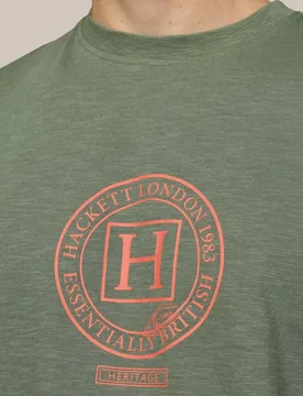 Camiseta de hombre gráfica mezcla de lino fit clásico - Hackett - FashionsVida