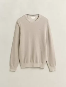 MICRO TEXTURED COTTON C-NECK male - M - FashionsVida