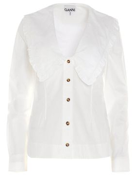 Camicia scollo ampio a V bianca