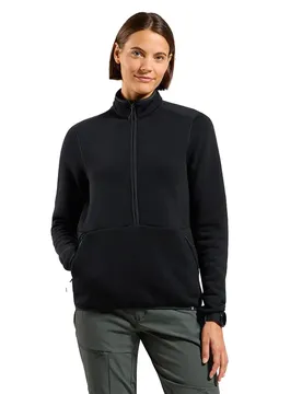 Felpa Con Mezza Zip Wool Black XS-S