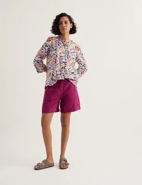 Pure Linen High Waisted Shorts Pink female - Seasalt cornwall - FashionsVida