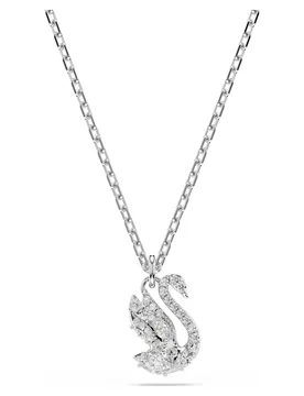 Pendente Swan, Taglio misto, Cigno, Bianco, Placcato rodio OS - Swarovski - FashionsVida