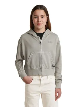 Felpa Con Zip D29681-01 Cropped Grey Alloy 16 Anni
