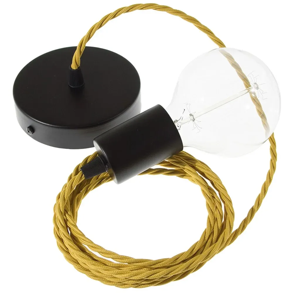 Cables Suspension Luminaire Tm25 2 M Mustard / Black One Size - Creative - FashionsVida