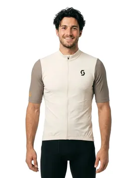 Maglia A Maniche Corte Endurance Cotton White / Toast Beige - Scott - FashionsVida