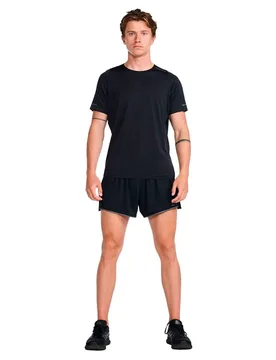 T-shirt à Manches Courtes Light Speed Tech Black / Black Reflective M - 2XU - FashionsVida
