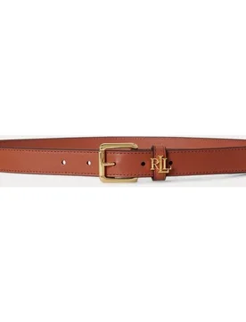 Cinturón de mujer de piel con hebilla dorada - Lauren Ralph Lauren - FashionsVida