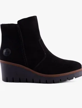 Y5065-00 Womens Boots Black Suede - Size Uk 8 - Rieker - FashionsVida