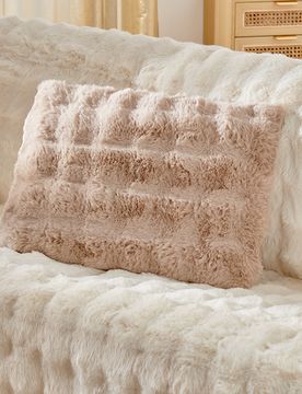 Kissen "Bubble-Fleece" 40 x 60 cm braun
