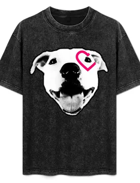 Heart over eye Pittie T-Shirt Casual Light Summer Short Sleeve Top - Aliexpress - FashionsVida