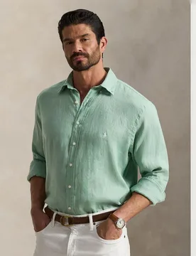 Camisa de hombre de lino Classic Fit tallas grandes - Polo Ralph Lauren - FashionsVida