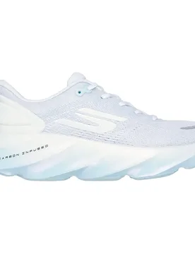 Skx Aero Wave Burst Running Shoes White Textile / Light Blue Trim UK 4 Women - Skechers - FashionsVida