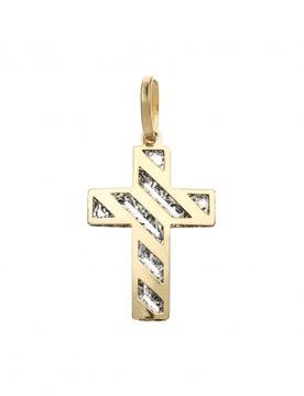 Ciondolo Croce Oro Giallo Bianco GL101557