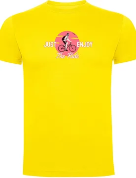 Maglietta A Maniche Corte Just Enjoy The Ride Yellow - Kruskis - FashionsVida