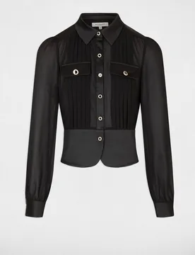 Camisa de mujer con botones a contraste - Morgan - FashionsVida