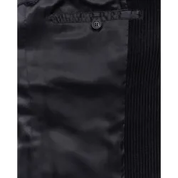 Chaqueta de traje de hombre con hombreras y bolsillos de parche